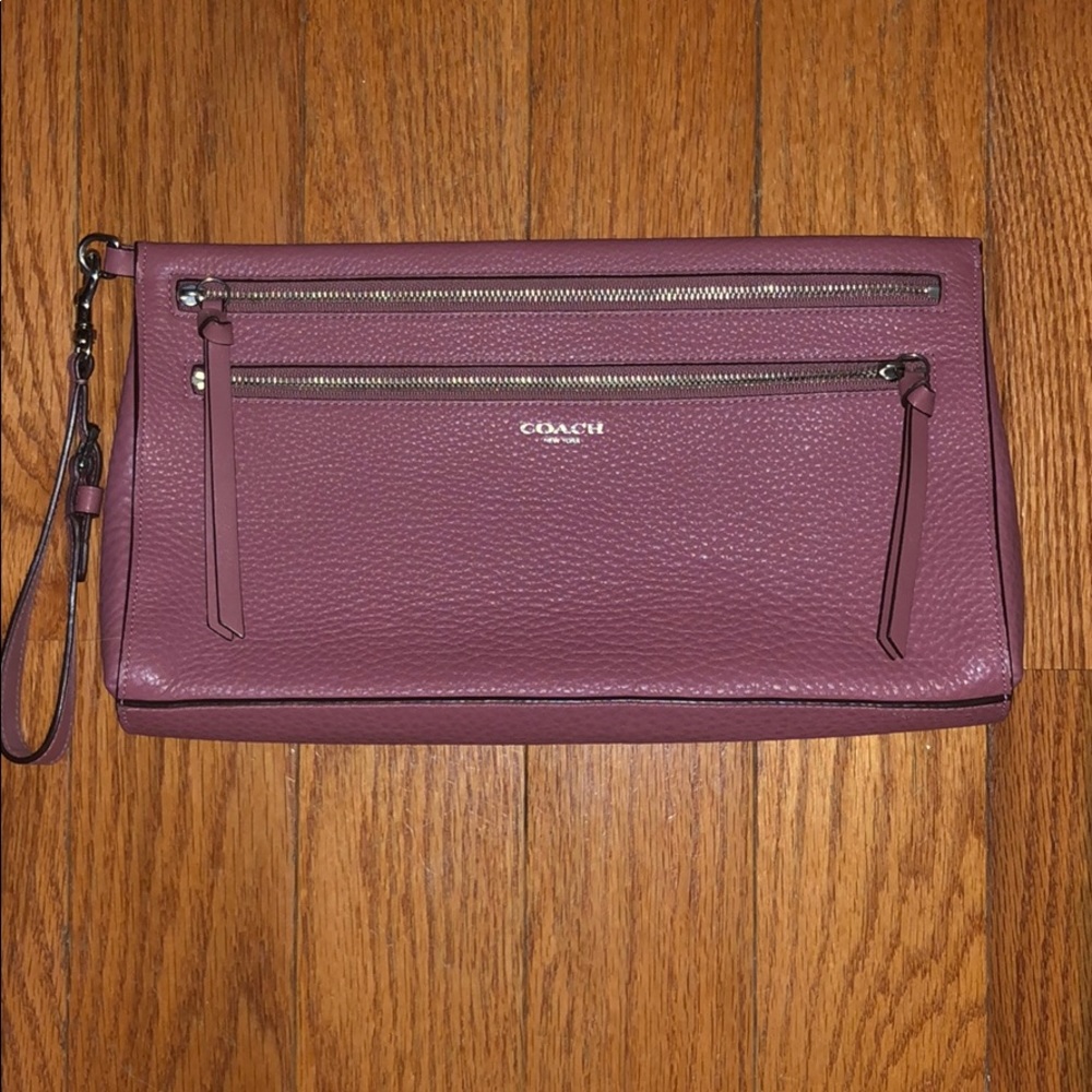 Large Purple Coach Clutch